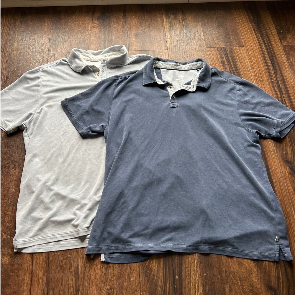 Tommy Bahama Polo XL Blue Short Sleeve Lot of 2